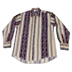 Vintage Wrangler MC4331A Western Brushpopper Shirt Pearl Snaps Men's Size Large